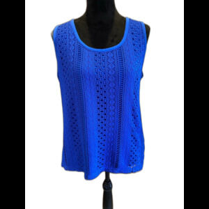Rafaella Blouse Plus Size XL Royal Blue Woman’s‎  Sleeveless Casual Stylish Top
